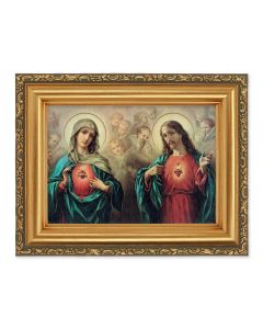4 1/2" x 5 1/2" SHJ-IHM Print in a 5 1/2" x 7" Antique Gold Frame 