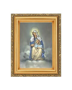 4 1/2" x 5 Our Lady of Providencia Print in a 5 1/2" x 7" Antique Gold Frame 