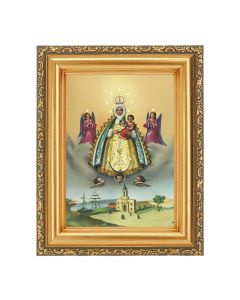 4 1/2" x 5 1/2" Virgin de Regla Print in a 5 1/2" x 7" Antique Gold Frame 