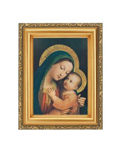 4 1/2" x 5 1/2" Our Lady of Good Counsel Print in a 5 1/2" x 7" Antique Gold Frame
