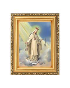 4 1/2" x 5 O.L. of Mercy (Mercedes) Print in a 5 1/2" x 7" Antique Gold Frame 