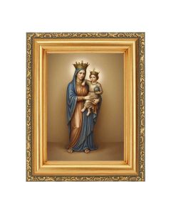 4 1/2" x 5 1/2" O.L. of Prompt Succor Print in a 5 1/2" x 7" Antique Gold Frame