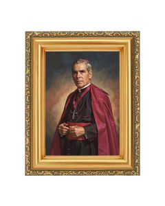 4 1/2" x 5 1/2" Archbishop Fulton Sheen (Bust) Print in a 5 1/2" x 7" Antique Gold Frame