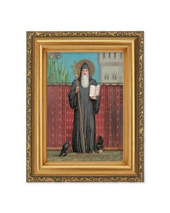 4 1/2" x 5 1/2" St. Benedict Print in a 5 1/2" x 7" Antique Gold Frame