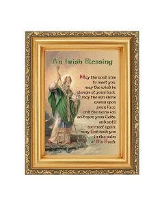 4 1/2" x 5 1/2" Irish Blessing St. Patrick Print in a 5 1/2" x 7" Antique Gold Frame 