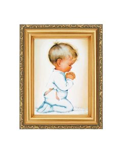 4 1/2" x 5 1/2" Praying Boy Print in a 5 1/2" x 7" Antique Gold Frame 