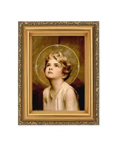 4 1/2" x 5 1/2" Chambers: Divine Innocence Print  in a 5 1/2" x 7" Antique Gold Frame 