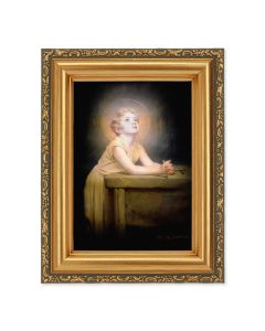 4 1/2" x 5 1/2" Chambers: Light of The World Print in a 5 1/2" x 7" Antique Gold Frame 