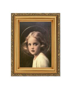 4 1/2" x 5 1/2" CHAMBERS:  Mystical Rose Print in a 5 1/2" x 7" Antique Gold Frame 