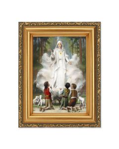 4 1/2" x 5 1/2" CHAMBERS: Our Lady of Fatima Print in a 5 1/2" x 7" Antique Gold Frame