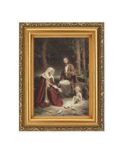 4 1/2" x 5 1/2" CHAMBERS: The Holy Family Print   in a 5 1/2" x 7" Antique Gold Frame 