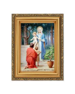 4 1/2" x 5 1/2" CHAMBERS:  The Holy Family with St. John the Baptist Print    in a 5 1/2" x 7" Antique Gold Frame 