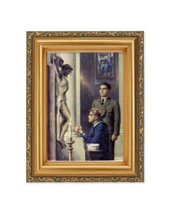 4 1/2" x 5  CHAMBERS: The Consecration Print in a 5 1/2" x 7" Antique Gold Frame 