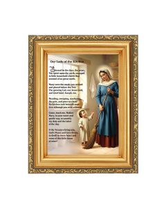 4 1/2" x 5 1/2" O.L. of The Kitchen with Prayer Print in a 5 1/2" x 7" Antique Gold Frame