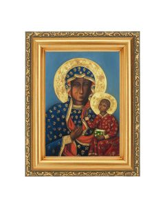 4 1/2" x 5 1/2" Our Lady of Czestochowa Print in a 5 1/2" x 7" Antique Gold Frame