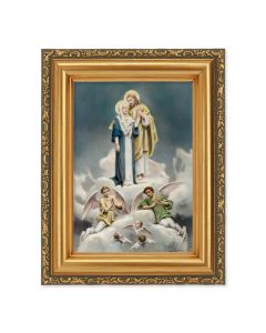 4 1/2" x 5 CHAMBERS: Jesus and Mary Print in a 5 1/2" x 7" Antique Gold Frame 