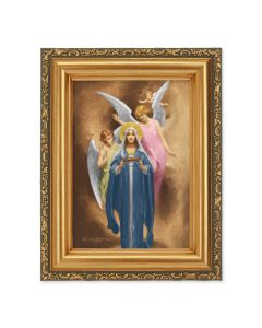 4 1/2" x 5 Chambers: Mother of Christ in Agony Print in a 5 1/2" x 7" Antique Gold Frame