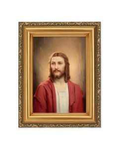 4 1/2" x 5 CHAMBERS:  Our Lord Print in a 5 1/2" x 7" Antique Gold Frame 