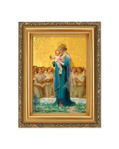4 1/2" x 5 1/2" Vidal: Madonna and Child Print in a 5 1/2" x 7" Antique Gold Frame
