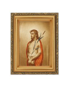 4 1/2" x 5 CHAMBERS: Jesus in Agony with Reeds Print in a 5 1/2" x 7" Antique Gold Frame