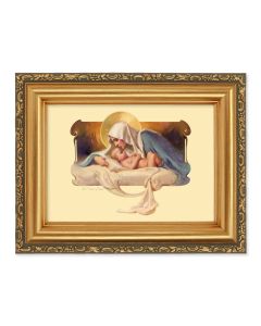 4 1/2" x 5  Chambers: Mary Model of all Mothers Print in a 5 1/2" x 7" Antique Gold Frame 