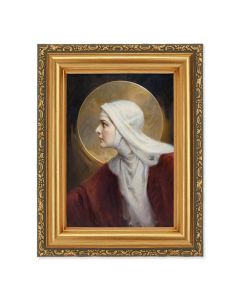 4 1/2" x 5 1/2" Chambers:  The Saint Print in a 5 1/2" x 7" Antique Gold Frame 