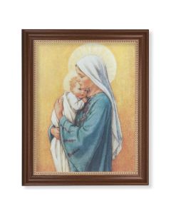 13 1/2" x 16 9/16" Walnut Finished Frame with 11" x 14" Barker: Madonna in Blue Textured Art