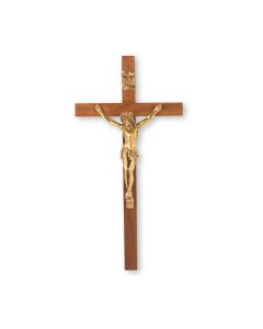 10" Walnut Cross with Museum Gold Tone Corpus