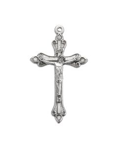 1 1/2" Antiqued Silver Oxidized Tripple Tipped Crucifix