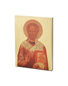 Saint Nicholas Icon Textured Wood Plaque