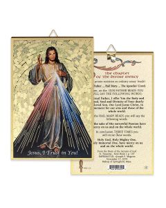 4" x 6" Gold Foil Divine Mercy Mosaic Plaque
