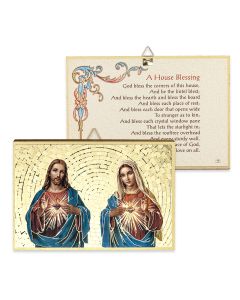 4" x 6" Gold Foil The Sacred Hearts Mosaic Plaque