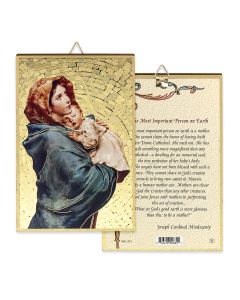 4" x 6" Gold Foil Our Lady of the Streets Mosaic Plaque
