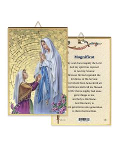 4" x 6" Gold Foil Our Lady of Lourdes Mosaic Plaque