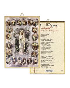 4" x 6" Gold Foil Mysteries of the Rosary Mosaic Plaque