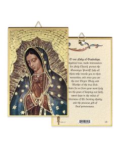 4" x 6" Gold Foil Our Lady of Guadalupe Mosaic Plaque
