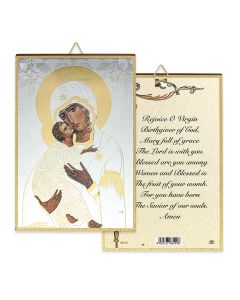 4" x 6" Gold Foil Our Lady of Vladimir Mosaic Plaque
