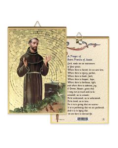 4" x 6" Gold Foil Saint Francis Mosaic Plaque