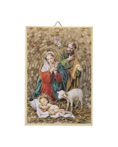 4" x 6" Gold Foil Holy Family Mosaic Plaque
