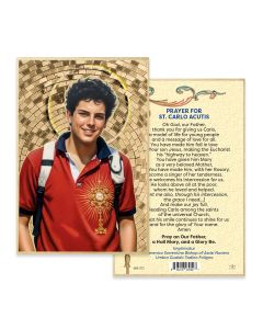 4" x 6" Gold Foil Prayer to Saint Carlo Acutis Mosaic Plaque