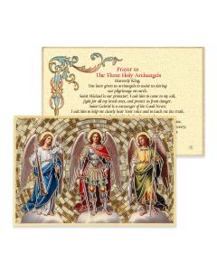 4" x 6" The Three Holy Archangels Gold Foil Mosaic Plaque