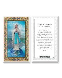Our Lady of the Highway Laminated Holy Card