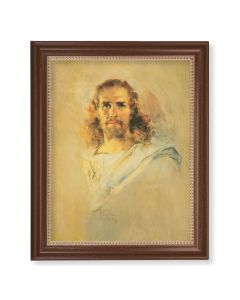 13 1/2" x 16 9/16" Walnut Finished Frame with 11" x 14" Our Lord Textured Art