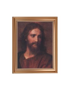 13 1/2" x 16 9/16" Gold Leaf Antique Finished Frame with 11" x 14"  Hoffman: Christ at 33 Textured Art