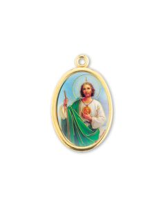 1" Saint Jude Gold Finish Picture Medal