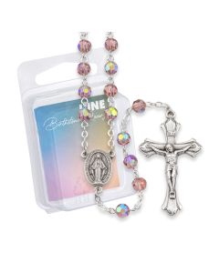 6mm June Alexandrite Glass Aurora Borealis Birthstone Rosary