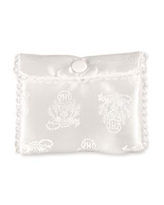 White Brocade Rosary Case