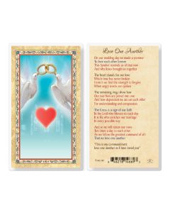 Love One Another - Marriage Laminated Holy Card. Inc. of 25