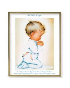 8" x 10" Gold Plaque Frame with a Praying Boy Print