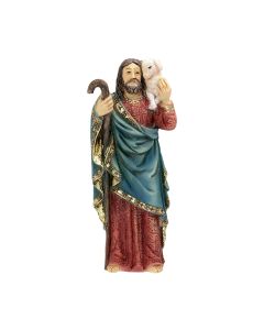 4" Cold Cast Resin Hand Painted Statue of Good Shepherd in a Deluxe Window Box-P65